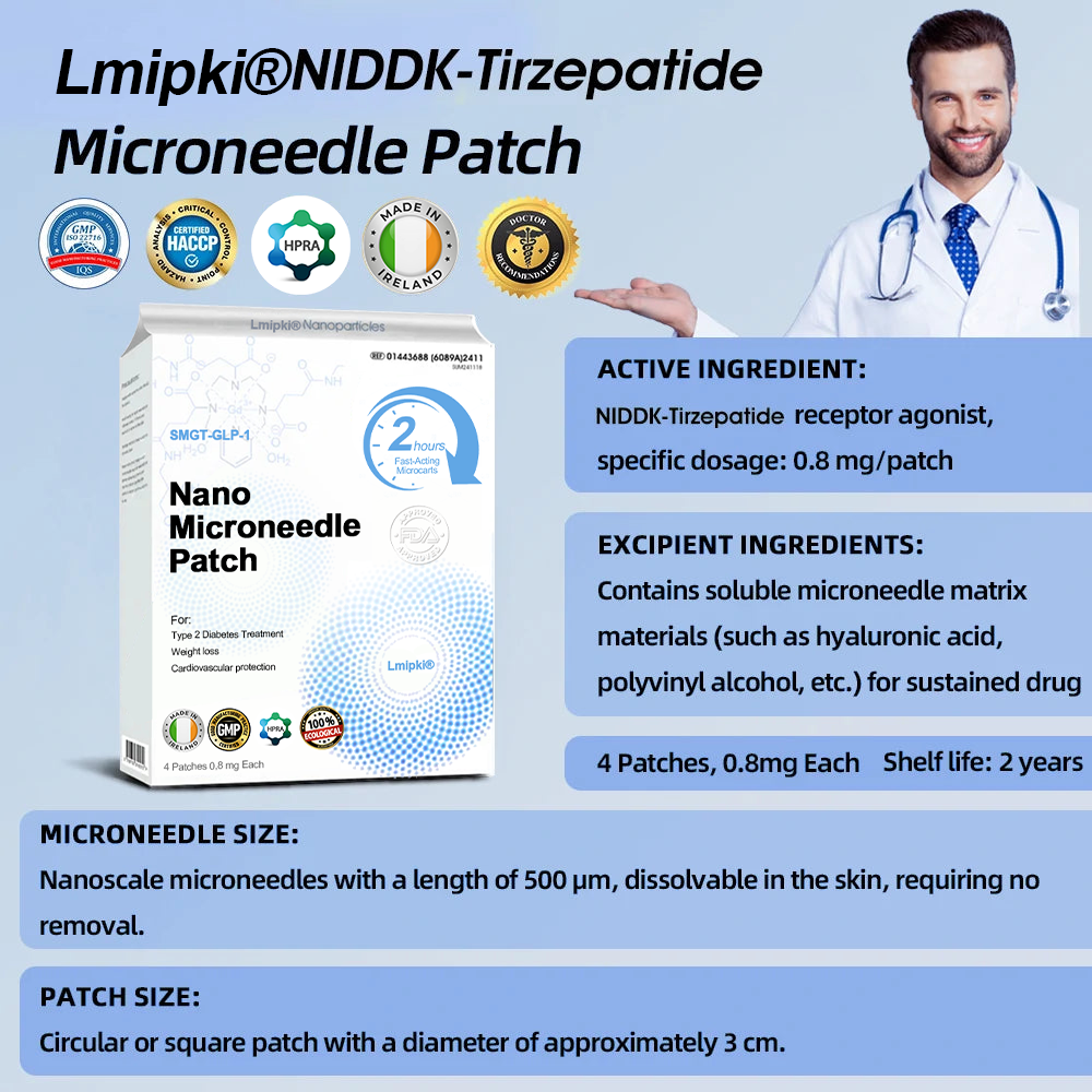 【Lmipki® Official Store】 NIDDK-Tirzepatide Nano Microneedle Patch (Balance blood sugar, pain-free, with no side effects. Suitable for obesity and diabetes. )💡